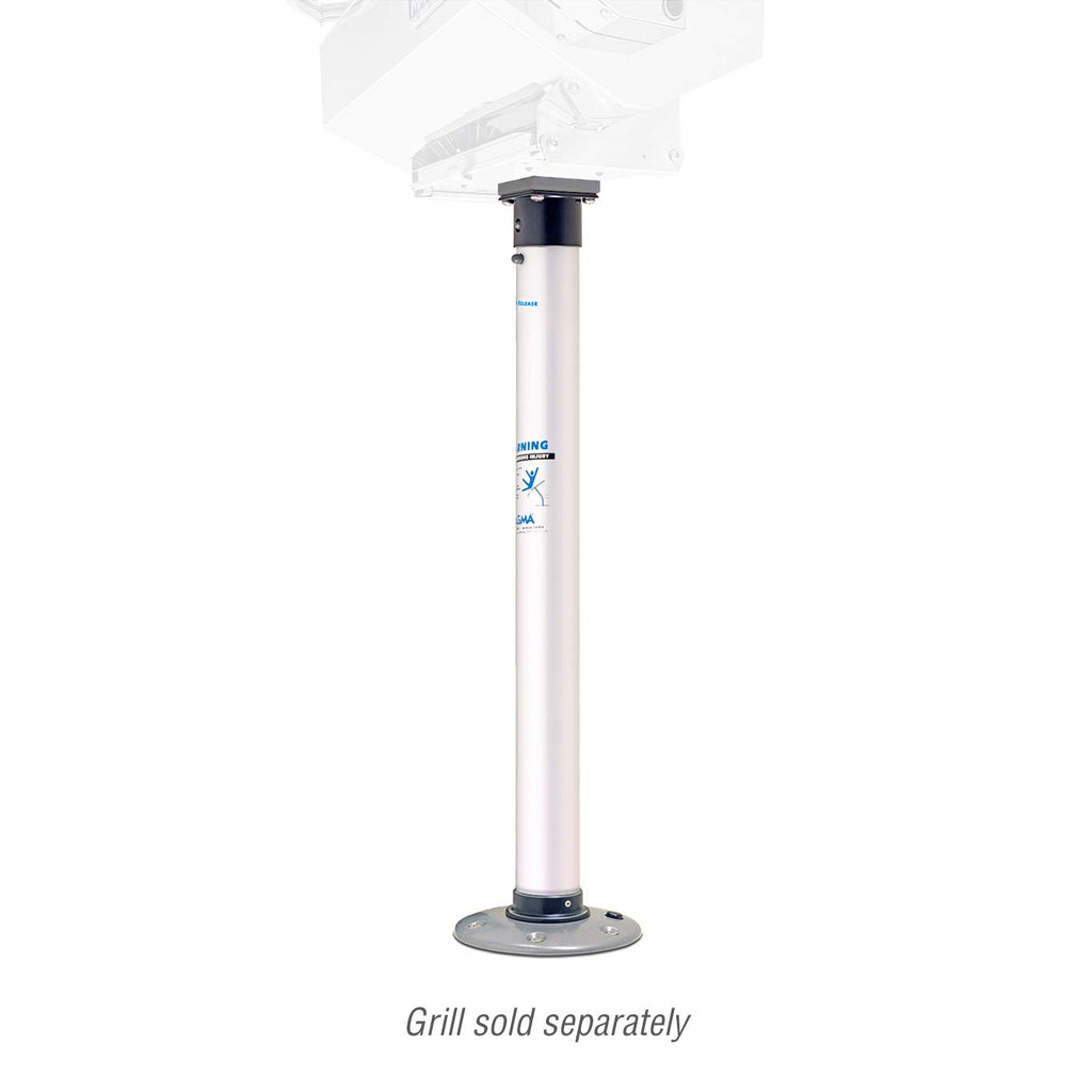 Magma Products, Double Locking Stowable Pedestal Mount, T10-185, Silver, One Size