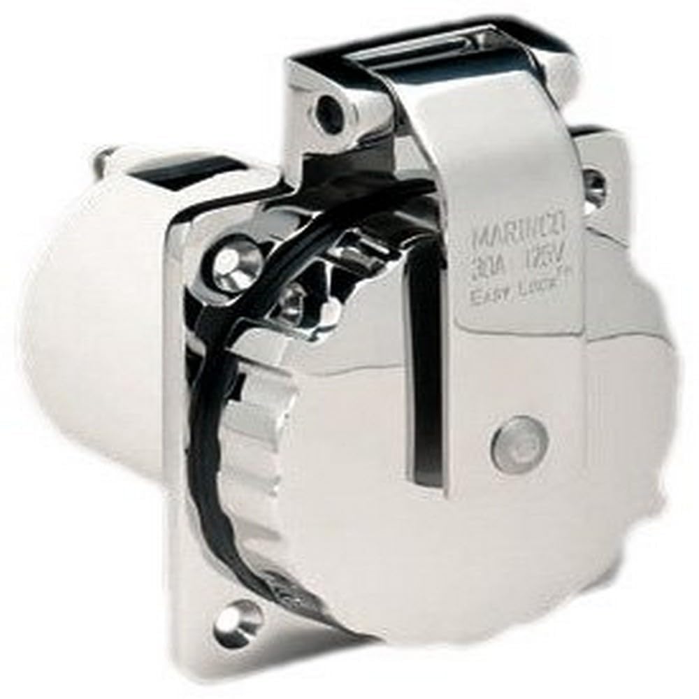 Parkpower By Marinco 303Ssel-Brv 30A Easy Lock Inlet, Stainless Steel With Enclosure For Rv