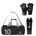 Groupers Foldable Gym & Travel Duffle Bag 2025L  Black Weekender With Shoe Compartment + 500Ml LeakProof Shaker Bottle & Work