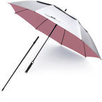 G4Free Vented Uv Golf/Beach Umbrella 68'' Arc, Auto Open Oversize Extra Large Windproof Sun Shade Rain Umbrellas(Silver/Pink)