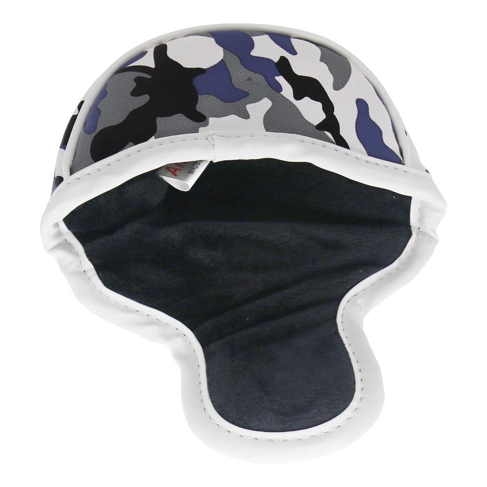 Seacloud Golf Head Cover Small Size Pu Leather Camouflage Style Mallet Putter Headcover Designed For Smaller Mallet - Gray