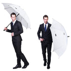 G4Free 62 Inch Automatic Open Golf Umbrella Extra Large Oversize Double Canopy Vented Windproof Waterproof Stick Umbrellas(White