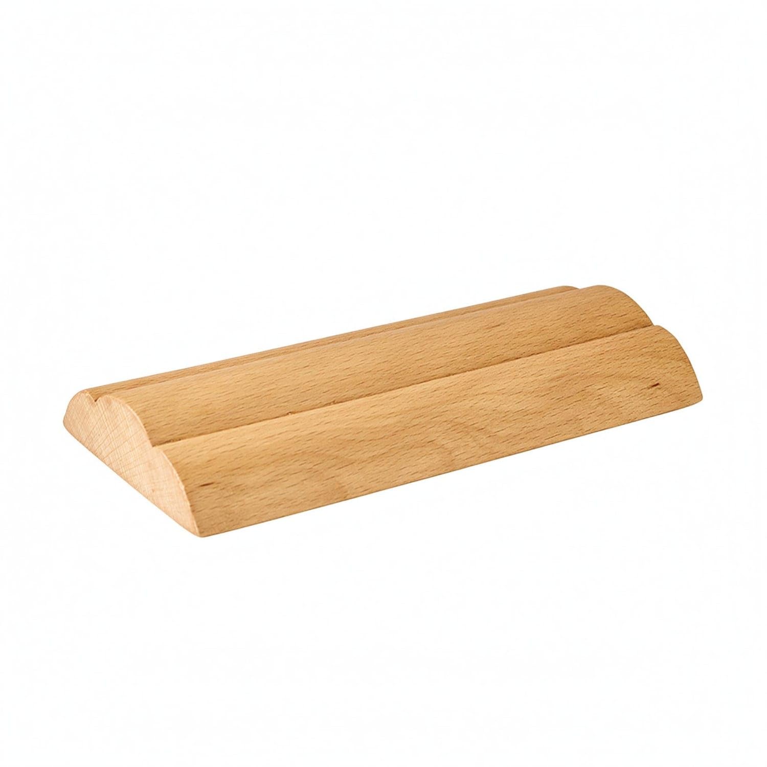 UJEAVETTE Ridged Top Arched Exercise Block Polished Finish Wood Exercise Block Rounded Ends Balance Brick Curved Shape for Stret