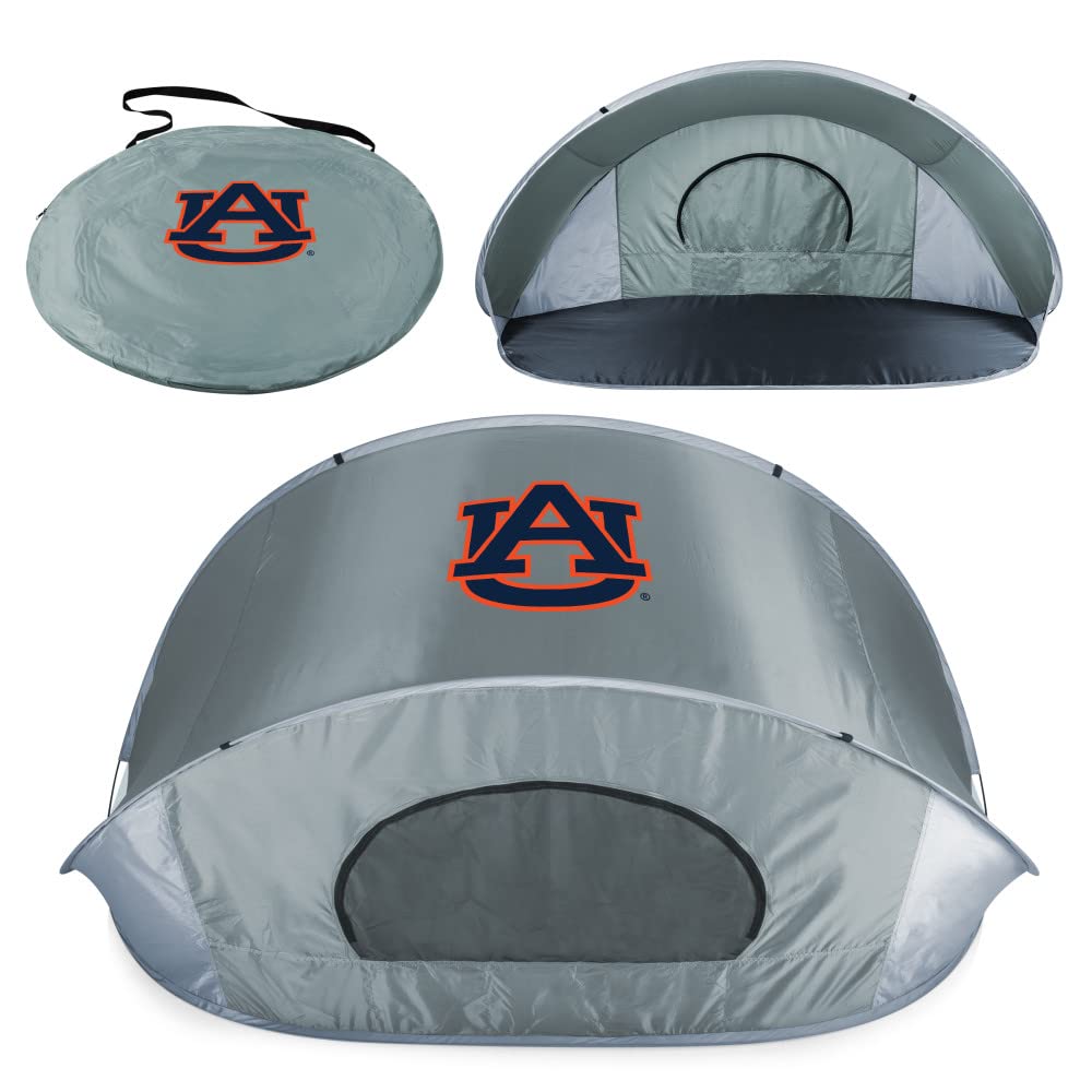 Picnic Time Ncaa Auburn Tigers Manta Portable Beach Tent - Pop Up Tent - Beach Sun Shelter Pop Up