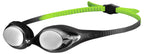 Arena Unisex Spider Junior Youth Swim Goggles For Boys And Girls, Black  Silver  Green, Mirror Lens