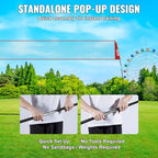 Vevor Freestanding Volleyball Training Net For Indoor Or Outdoor Use, Adjustable Height Portable Net System With Carrying Bag, P