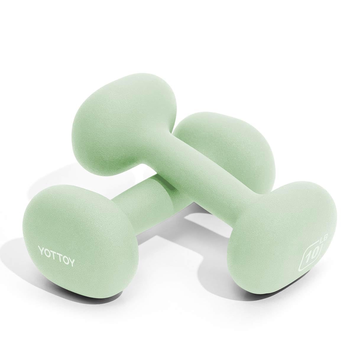 YOTTOY Dumbbell Set of 2,2-15 Pound Hand Weights for Women, Non-Slip Hand Weights for Home Gym, Strength Training, and Full-Body