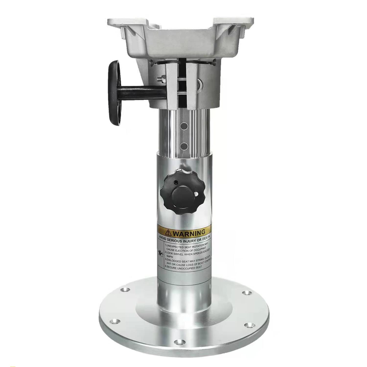 Onhi Aluminum Adjustable Height Locking Boat Seat Pedestal 13-Inch To 19-Inch,Silver Polished