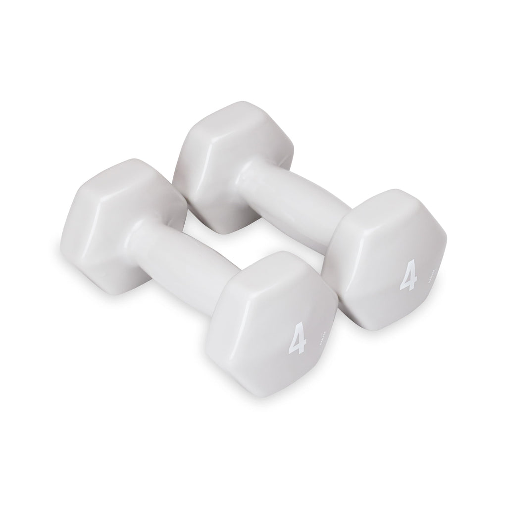 Spri Dumbbells Hand Weights Set Of 2 - 4 Lb Vinyl Coated Exercise & Fitness Dumbbell For Home Gym Equipment Workouts Strength Tr