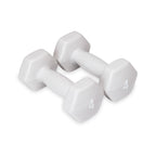Spri Dumbbells Hand Weights Set Of 2 - 4 Lb Vinyl Coated Exercise & Fitness Dumbbell For Home Gym Equipment Workouts Strength Tr