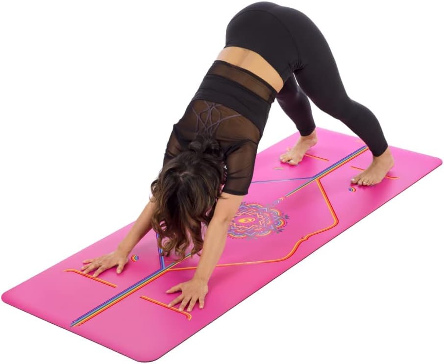 Liforme Printed Travel Yoga Mat - Free Yoga Bag, Patented Alignment System, Warrior-Like Grip, Nonslip, Eco-Friendly And Biodegr