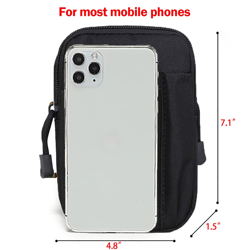 Nucamper Tactical Molle Edc Waist Pouch Compact Bag, Multi-Purpose Utility Tactical Pouch Belt Cell Phone Holder For Workout Hik