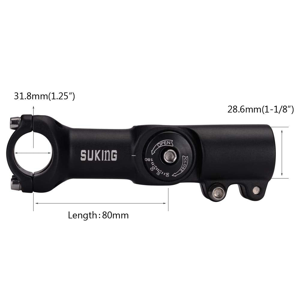 Fomtor 31.8 Adjustable Stem 0~90 Degree 80Mm Mtb Adjustable Bike Stem For 31.8Mm(1.25'') Handlebar Mountain Bike, Road Bike, Fix