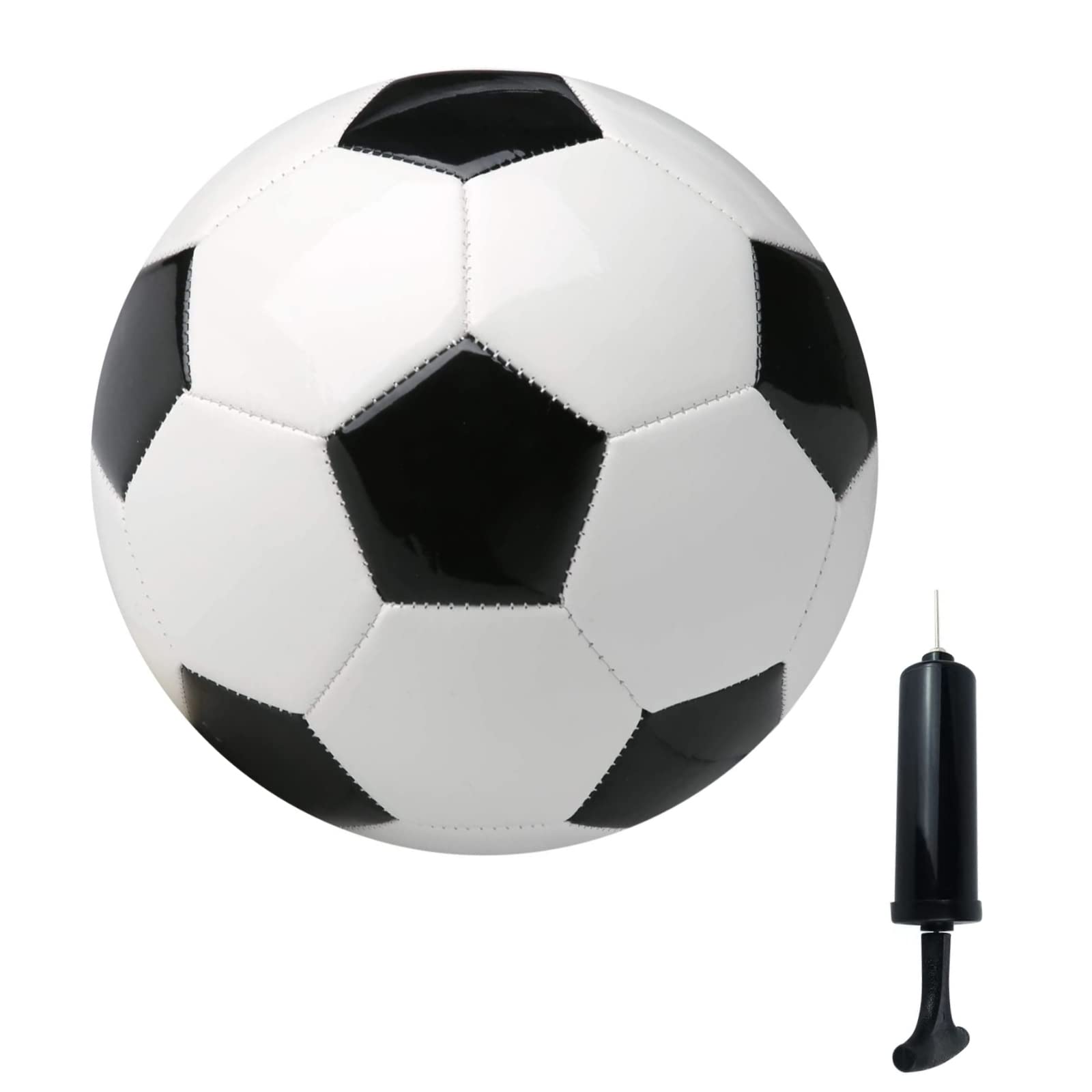 Spdtech Soccer Ball Size 3 With Pump Needle Classic White Black Thicker Pu Tight Weaved Suitable For Kids Toddler Boy Trainning 