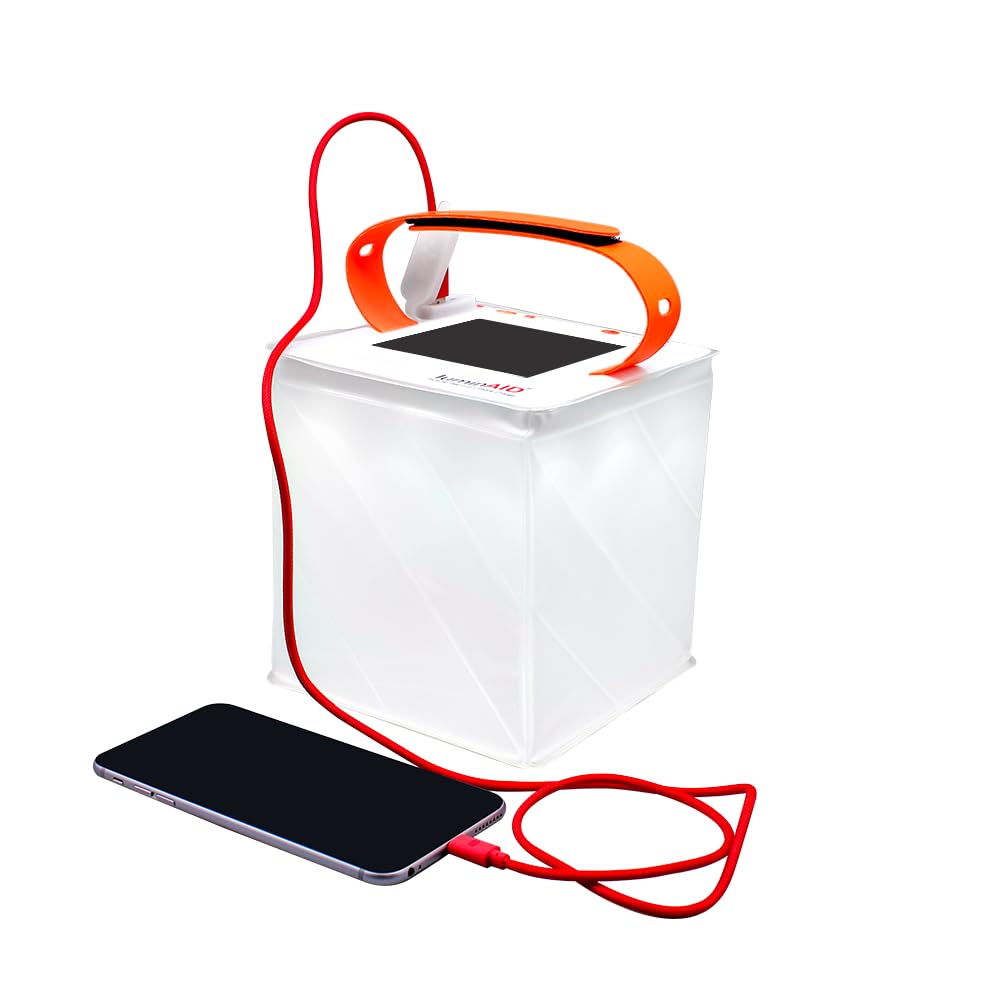 LuminAID Max Quick Inflate 2-in-1 Solar Camping Lantern and Phone Charger - Rechargeable LED Lamp for Camping, Hiking & Travel -
