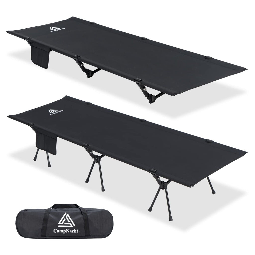Yougym Campnacht Ultralight Camping Cot With Leg Extenders, Aluminum Lightweight Folding Cot For Adults, Portable Backpacking Co
