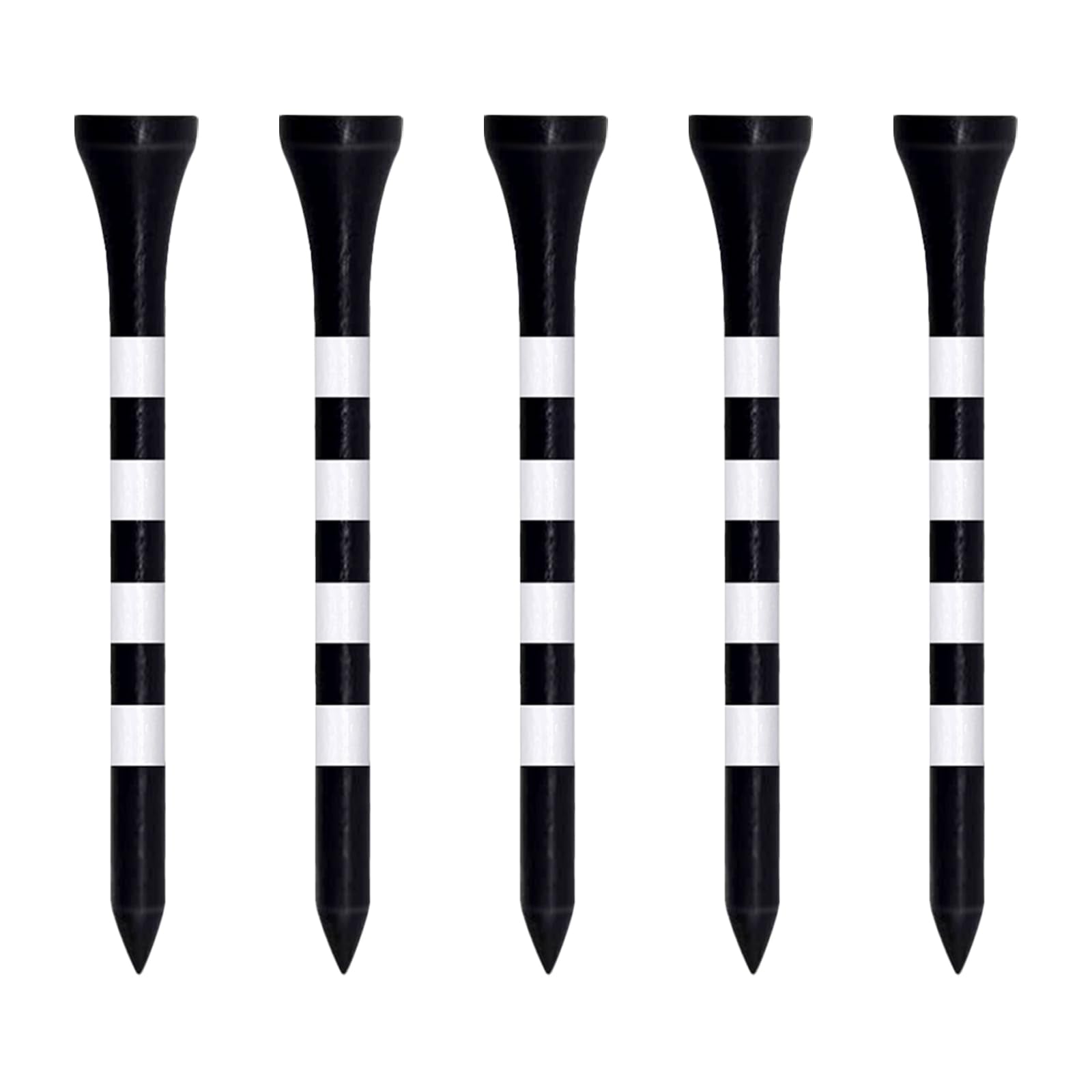 Zivisk Wooden Golf Tees 2-3/4 Inch 100 Count, 2.75'' Long Golf Wood Bamboo Tees(Black,70Mm)