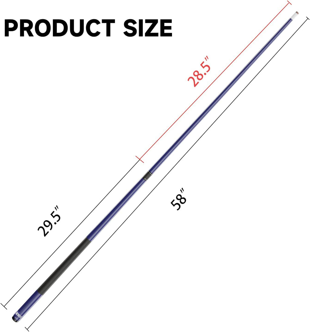 Gse 58'' 2-Piece Fiberglass Graphite Composite Billiard Pool Cue Stick For Men/Women, Billiard Cue Stick For House Or Commercial