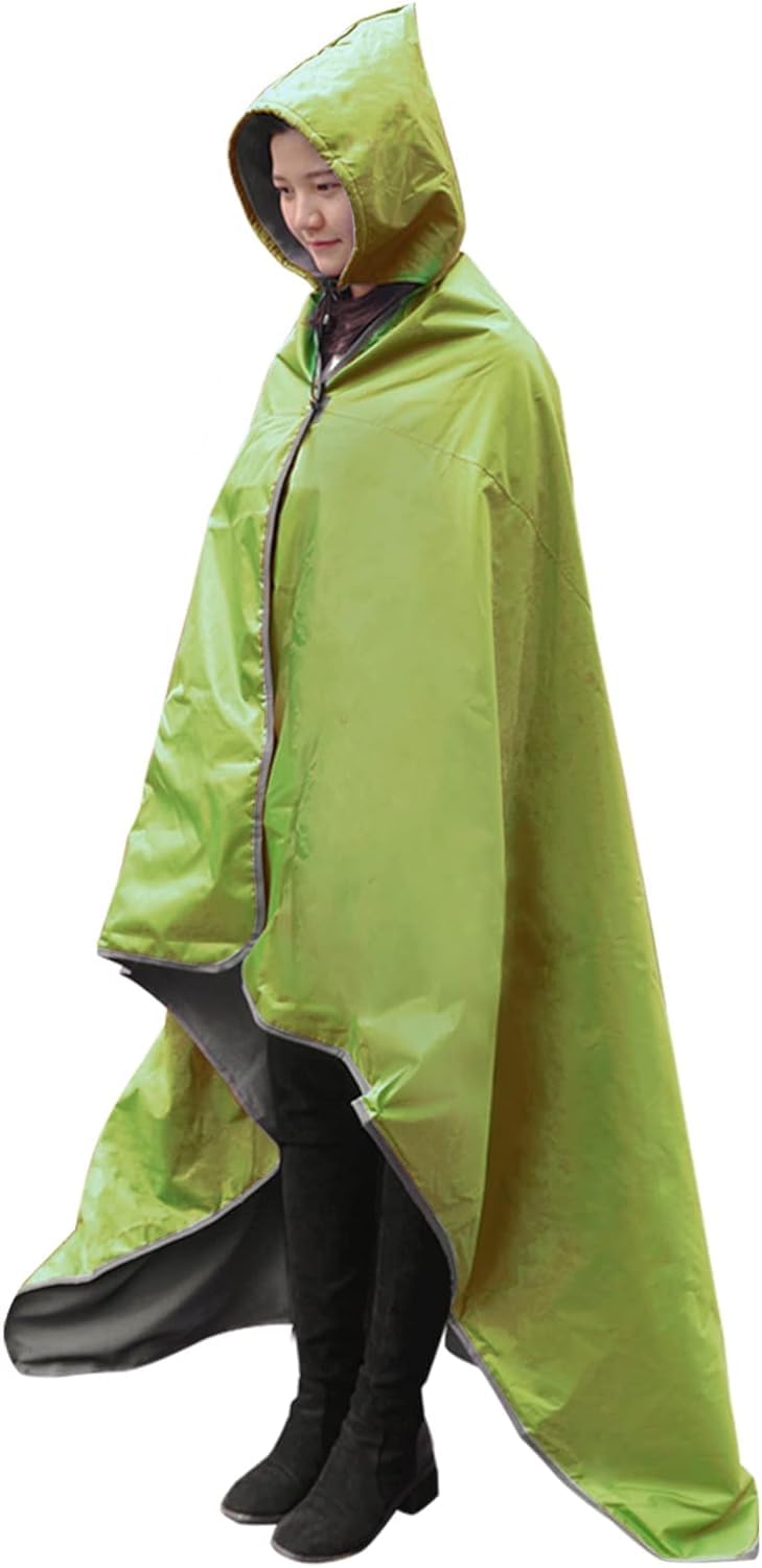 Dukuseek Waterproof Blanket Outdoor, Hooded Blanket Poncho - Large (79X56), Portable, Windproof Fleece Blankets For Cold Weather