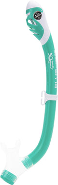 Cressi Iguana Dry Dry Snorkels, Aqua Green/White