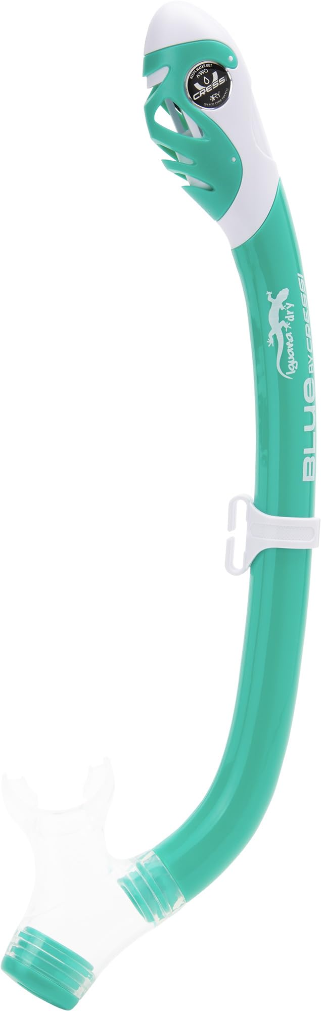 Cressi Iguana Dry Dry Snorkels, Aqua Green/White
