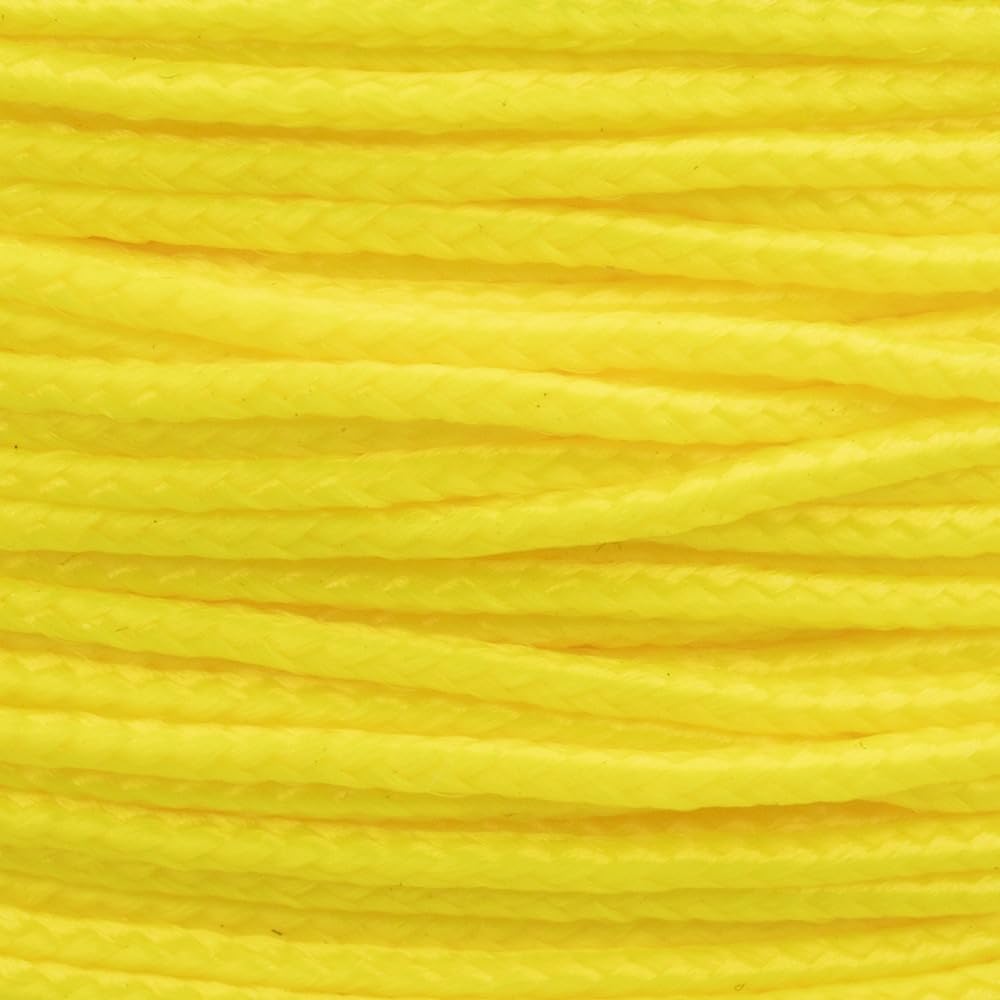 Paracord Planet Micro Paracord - Thin Braided Cord For Crafting, Fishing, And Diy Projects In 125 Ft Spools - Canary Yellow