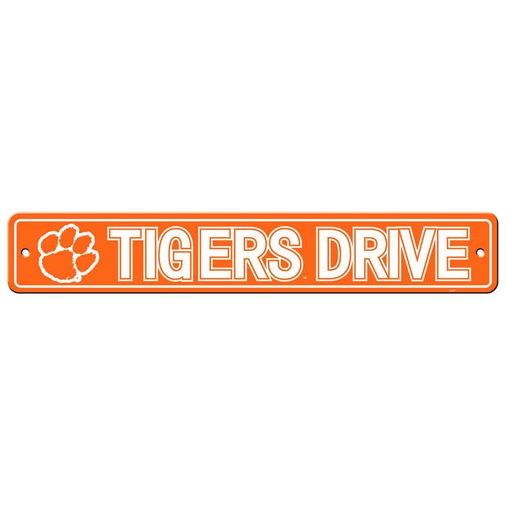 Fremont Die NCAA Clemson Tigers Team Sign, 4 x 24, Street Sign