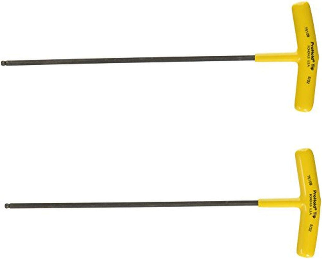 Bondhus 75109 5/32'' Prohold Tip Ball End T-Handle W/Proguard Finish,9.1'',2 Pc