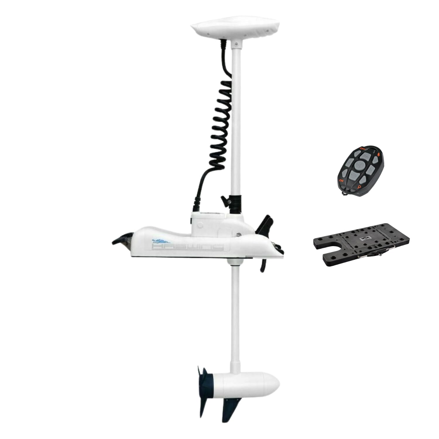 Parkho Haswing Electric Trolling Motor - 12V 55Lb 48 Inch Shaft Cayman B Bow Mount Boat Fishing Saltwater Freshwater With Remote