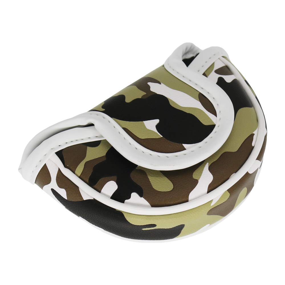 Seacloud Golf Head Cover Small Size Pu Leather Camouflage Style Mallet Putter Headcover Designed For Smaller Mallet - Gray