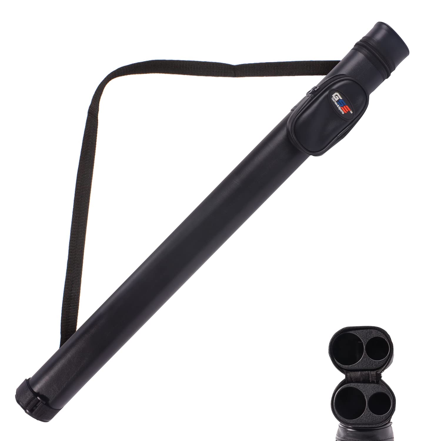 Gse Billiard Cue Cases, 1X1 Deluxe Hard Billiard Pool Cue Stick Carrying Case, Pool Billiards Accessories (Black)