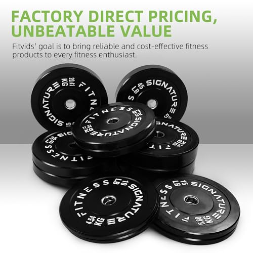 Fitvids Olympic Bumper Plates Set, 2'' Weight Plates For Strength Training & Weightlifting, Pair Of 10Lbs