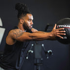 Titan Fitness 6 Lb Soft Shell Medicine Wall Ball With Poly-Composite Laminate Cross Texture Non-Slip Grip For Throwing, Core Str
