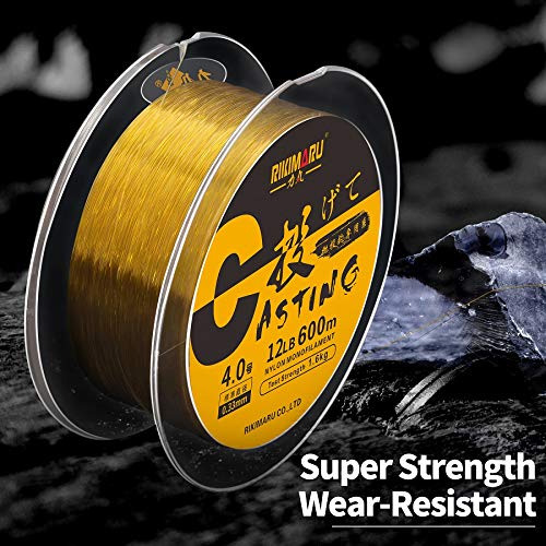 Rikimaru Monofilament Fishing Line (Fluo-Yellow, 25Lb-660Yds)