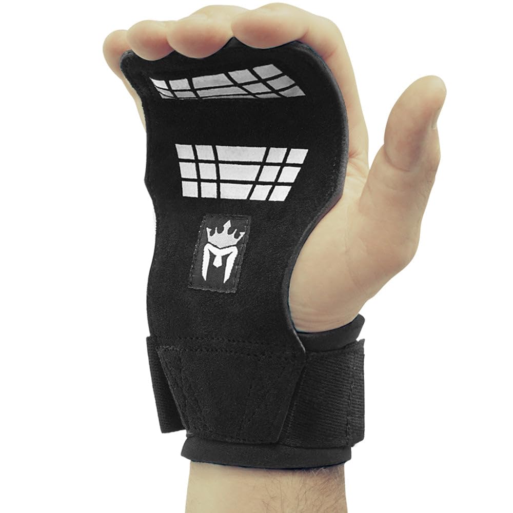 Meister Elite Leather Weight Lifting Grips W/Gel Padding (Pair) - X-Small