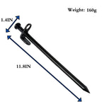Ium? 10-Pack Tent Stakes, Black / 11.8Inch Heavy Duty Camping Stakes With Oxford Fabric Pouch, Unbreakable And Inflexible Steel