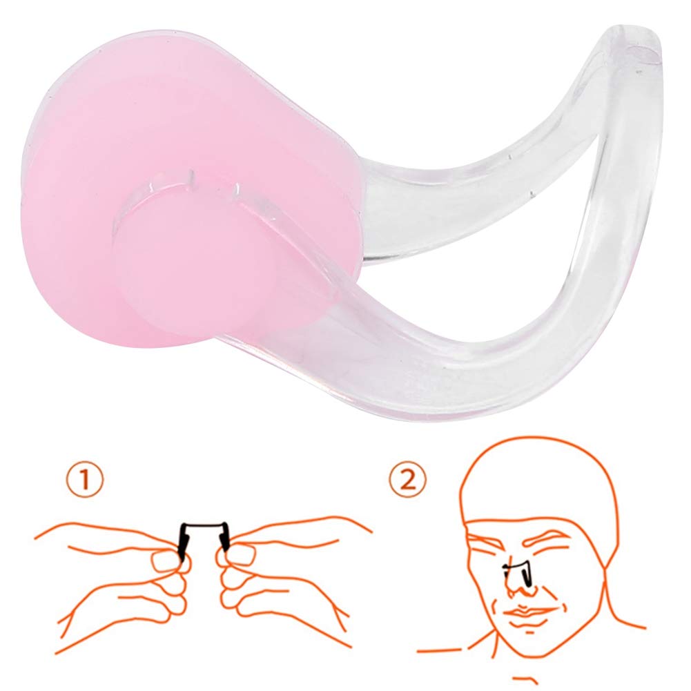 Hapivida 2Pcs Swimming Nose Clip, Silicone Swimming Nose Plug Training Protector Swim Nose Clip For Adults Kids With Storage Box