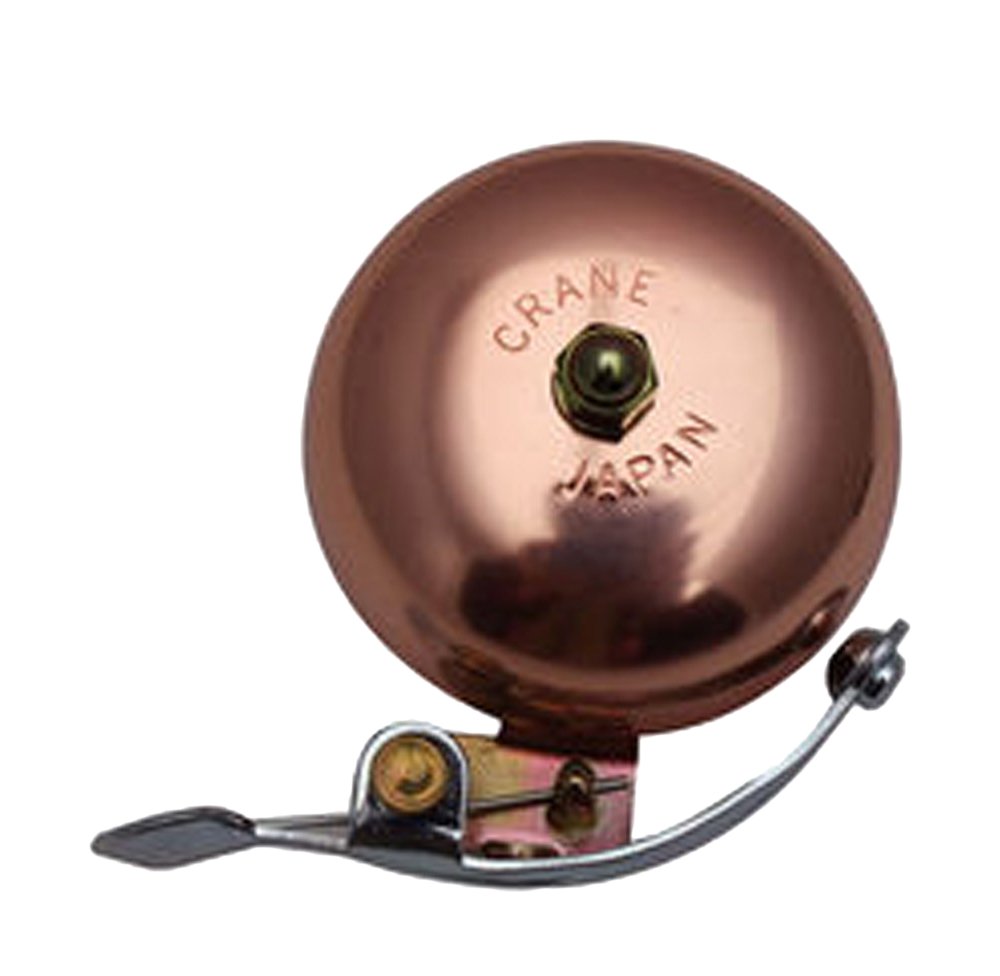 Crane Bike Bell, Polished Copper, Suzu Bicycle Bell, Made In Japan For City Bikes, Cruisers, Road Bikes Or Mtb, Fits Handlebar D
