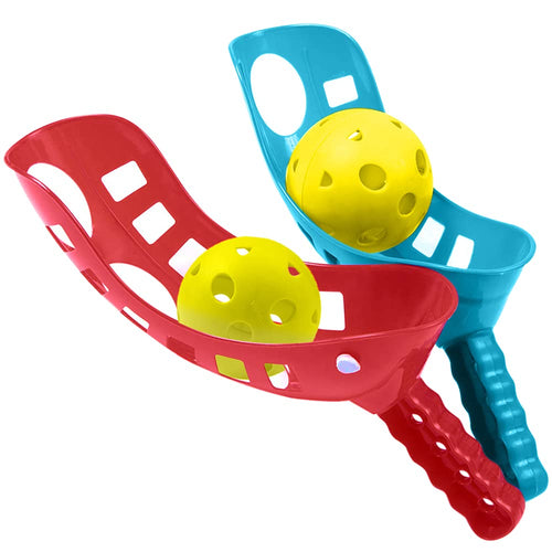 Artcreativity Scoop & Toss Game Set - 2 Scoops & 2 Balls, Fun Outdoor Lawn Game For Kids & Adults, Great For Yard, Beach, Picnic