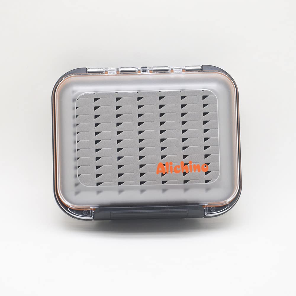 Alichino Fly Box For Fly Files Ice Jig Box Two Sided Waterproof Fly Fishing Box For Nymphs And Streamers (Grey Foam Insert, S 4.