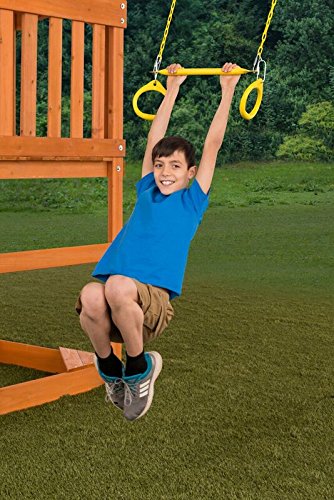 Standard Trapeze Bar With Rings | Purple | Compatible With Most Playsets | Easy To Install | 115Lb Capacity | Swing Hangers Not