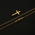 Iefshiny Stainless Steel Cross Pendant Necklaces For Men Pendant Chain 20 Inch Gold Religious Gifts For Women Men