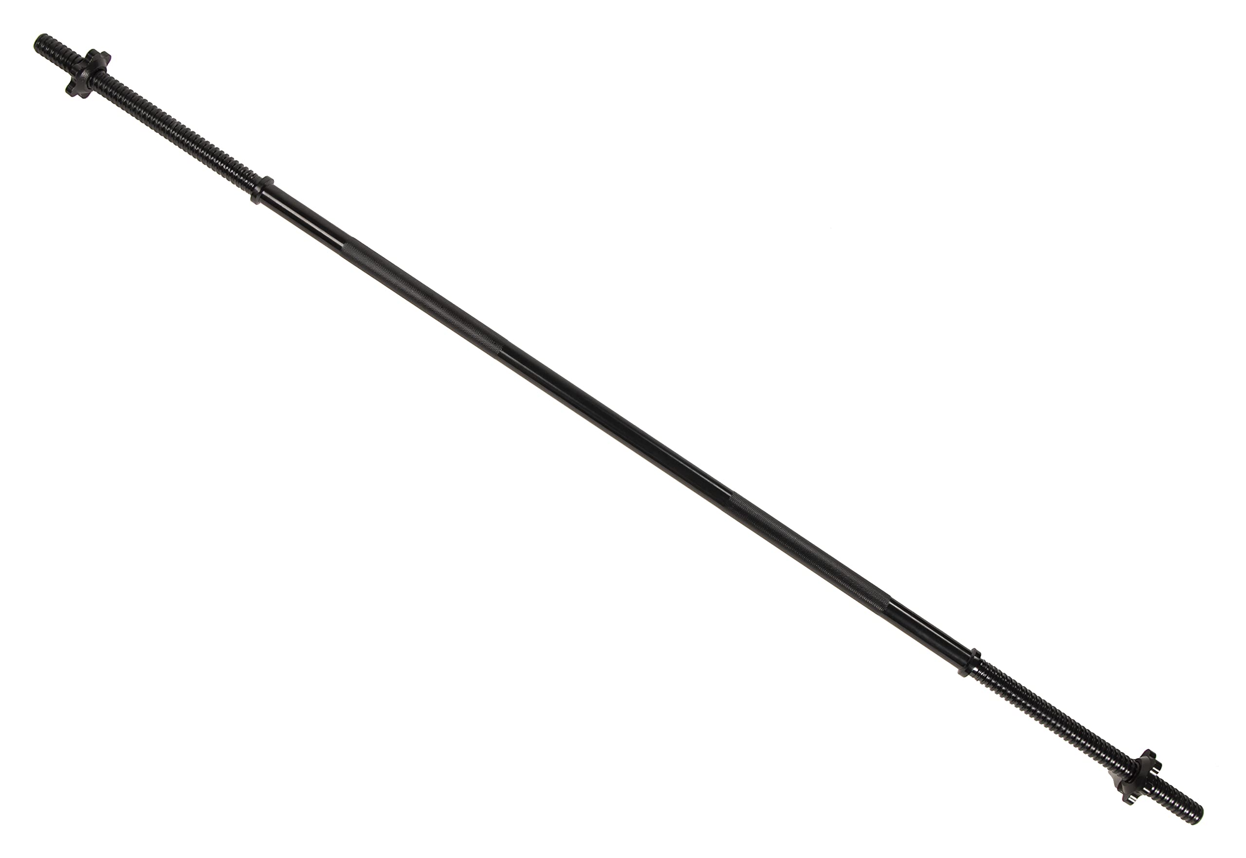 Signature Fitness 5Ft Stardard Barbell With Star Locks, Black