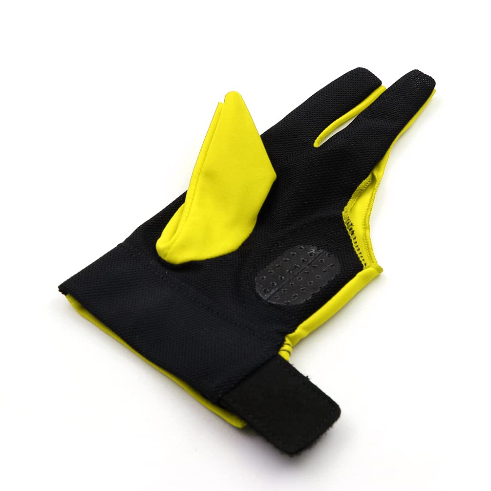 Cuesoul Professional Billiard Gloves Yellow-Wear On Left Hand Size M