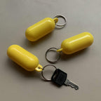Luzen 4Pcs Plastic Floating Keychain Pill-Shape Floating Key Ring Key Float Keychain Pendant For Boating Fishing Kayak Surfing S