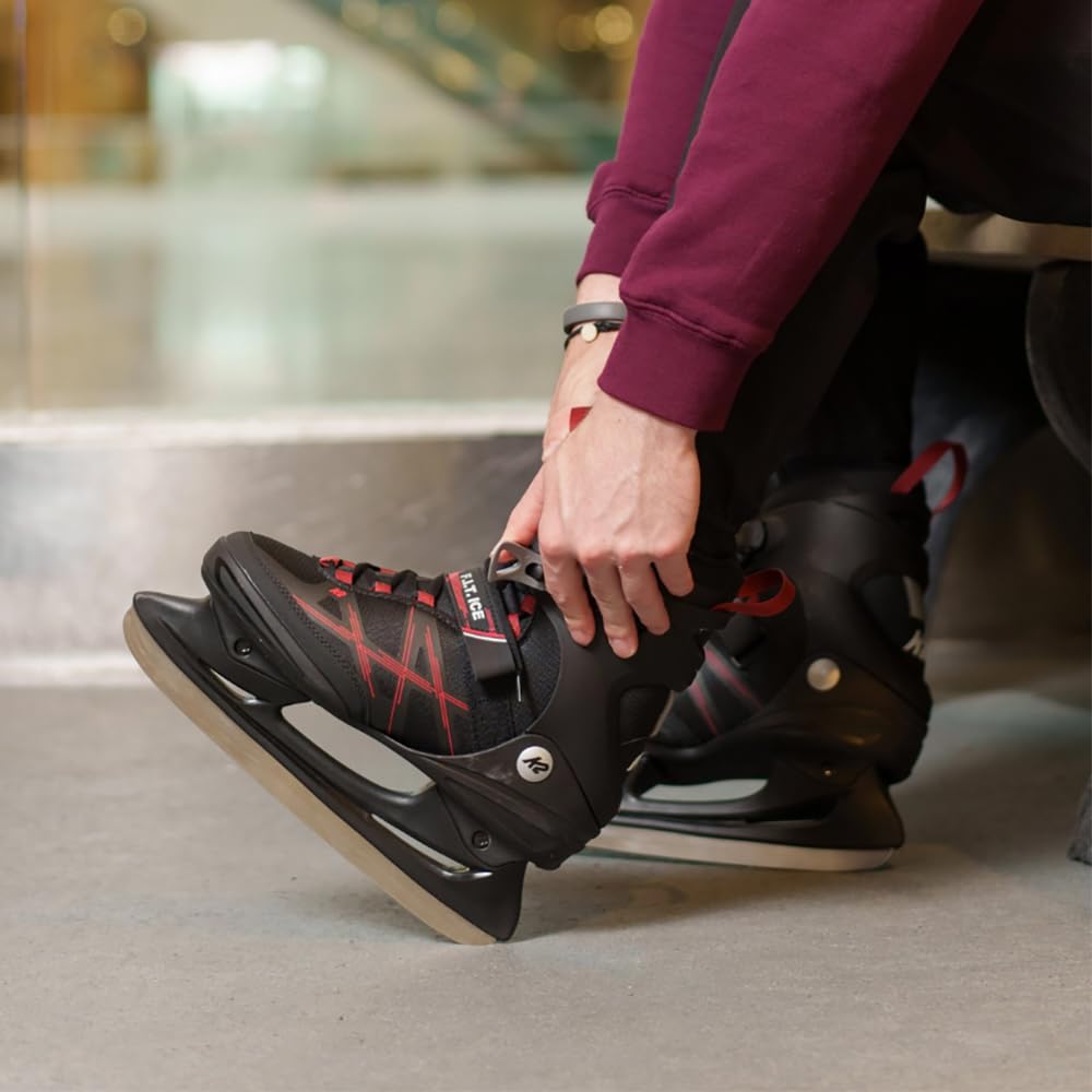 K2 F.I.T. Ice Mens Ice Skates 2022 - Black/Red / 10.0