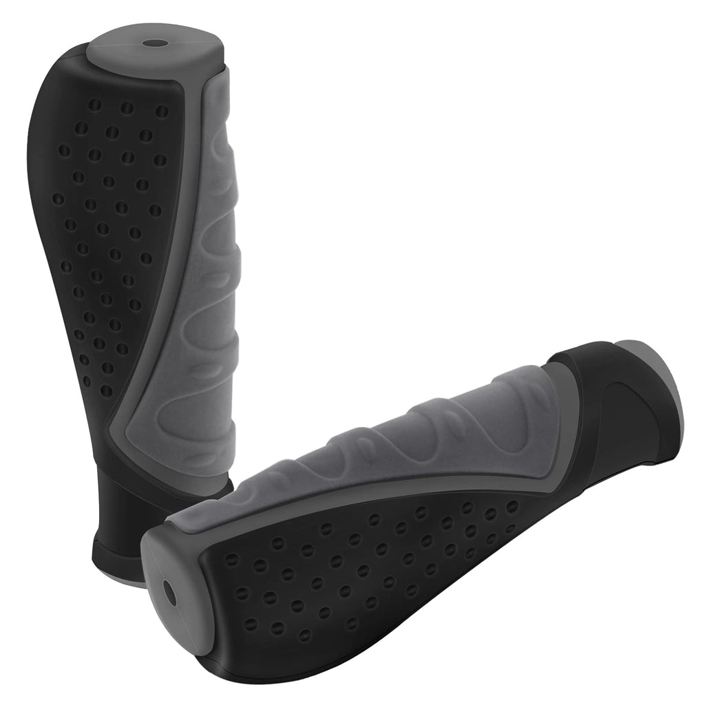Trelc Antislip Bicycle Handlebars Grips Protector For Bicycle/ Mountain Bike/ Road Bike/ Folding Bike (Black+Grey)
