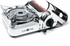 Gas One Gs-800A Emergency Gear Camping Mini Butane Portable Gas Stove With Carrying Case, Stainless Steel, White