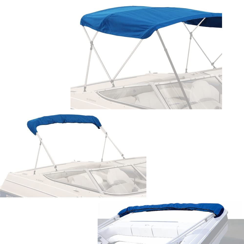 Savvycraft 4 Bow Bimini Replacement Top Canvas Cover 4 Bow 96'' L 54''-60'' W Blue Color