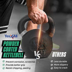 Yes4All Powder Coated Cast Iron Kettlebell Pair Green - 20 Kg / 44 Lb Strength Training Kettlebells Weight Set For Full Body Wor